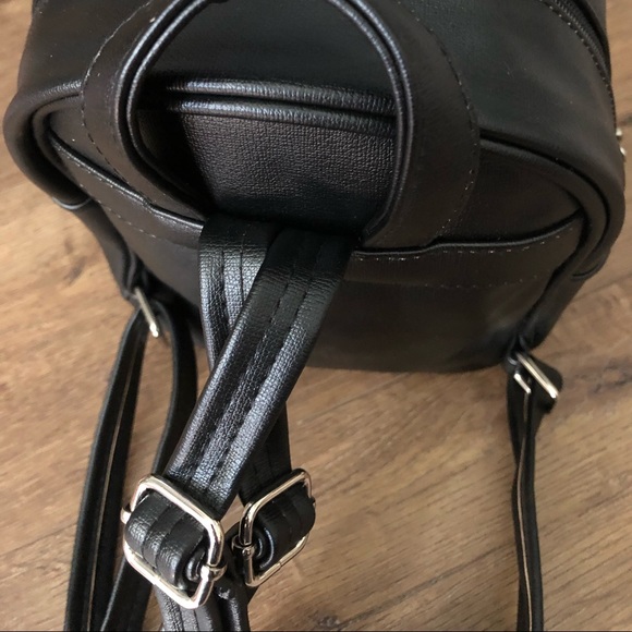 HELLO KITTY-NWT Black Faux Leather Mini Backpack - Picture 6 of 15